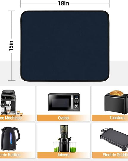 Heat Resistant Mats for Countertop - Fireproof 15x18 in Heat Resistant Mats for Air Fryer - Kitchen Countertop Protector for Air Fryer, Coffee Maker, Stand Mixer, Toaster, Oven 2PCS - Blue