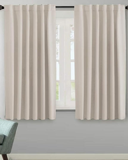 H.VERSAILTEX Blackout Curtains Thermal Insulated Window Treatment Panels Room Darkening Blackout Drapes for Living Room Back Tab/Rod Pocket Bedroom Draperies (2 Panels, Natural, 52 x 63 Inch)