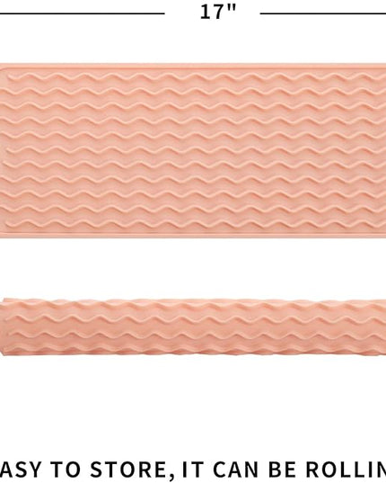 Silicone Dish Drying Mat for Multiple Usage,Easy clean,Eco-friendly,Heat-resistant Silicone Mat for Kitchen Counter,Sink,Bar,Bottle,or Cup Pink M 17 inches x 6 inches