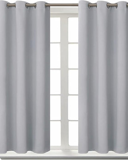 BGment Room Darkening Curtains 54 Inches Long - Grommet Thermal Insulated Drapes Window Treatment Curtains for Bedroom, 2 Panels, 38 x 54 Inch, Light Grey