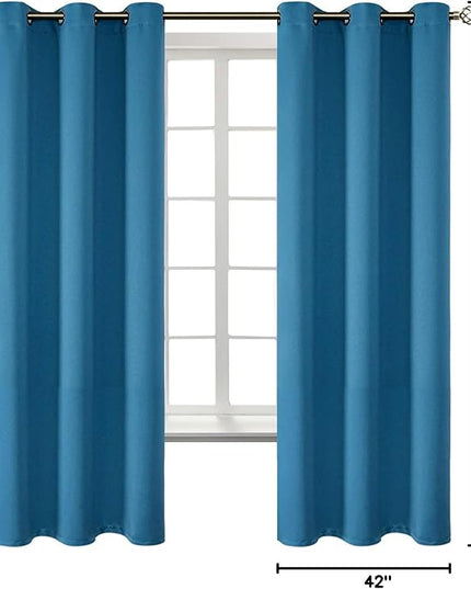 BGment Blackout Curtains - Grommet Thermal Insulated Room Darkening Bedroom and Living Room Curtains, Set of 2 Panels (42 x 63 Inch, Steel Blue)