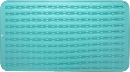 Silicone Dish Drying Mat for Multiple Usage,Easy clean,Eco-friendly,Heat-resistant Silicone Mat for Kitchen Counter or Sink,Refrigerator or Drawer Liner Mint 4XL 32 inches x 18 inches