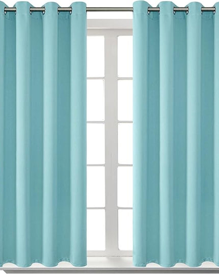 BGment Blackout Curtains - Grommet Thermal Insulated Room Darkening Bedroom and Living Room Curtains, Set of 2 Panels (52 x 45 Inch, Baby Blue)