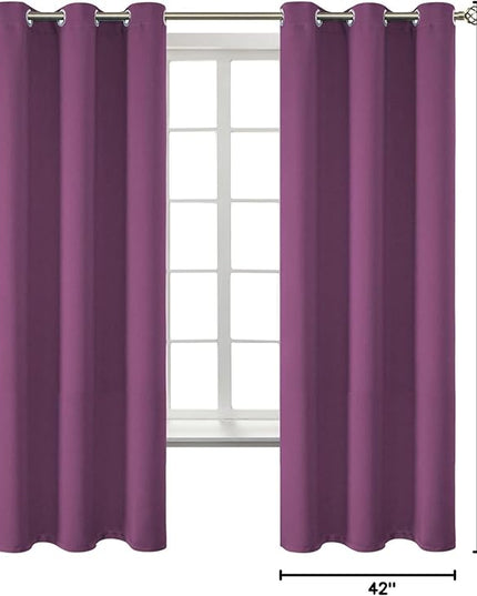 BGment Room Darkening Curtains 63 Inches Long - Grommet Thermal Insulated Drapes Window Treatment Curtains for Bedroom, 2 Panels, 42 x 63 Inch, Eggplant Purple
