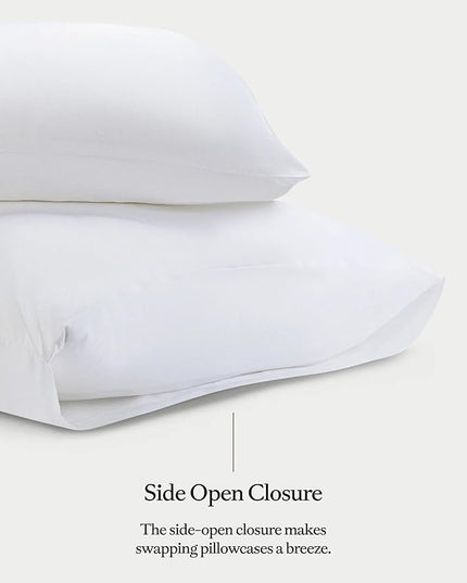 Cozy Earth Standard Pillowcases Set of 2 - Made of 100% Viscose from Bamboo, Ultra-Soft & Luxury, Woven from Naturally Breathable & Lightweight Fabric - White