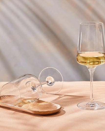 Krosno White and Sparkling Large Wine Glasses Drinking | 4 Pieces Set 13.5 fl oz | Infinity Collection | Elegant | Cocktail Crystal Set Wedding Gift | Lead-Free Glass | Homes, Restaurants & Kitchen
