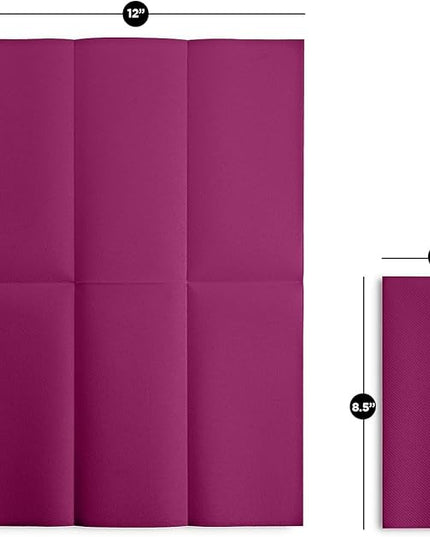 Linen-Feel Purple Paper Napkins - Decorative Cloth-Like Disposable Dinner Napkins - Soft And Absorbent. For Kitchen, Party, Wedding, Bathroom Or Any Occasion. (Pack of 100)