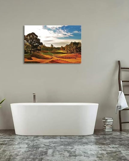 Tobacco Road Golf Course Wall Art for Living Room Bedroom Bathroom Home Decoration North Carolina Golf Course Picture Poster Framed Artwork Golf Canvas Prints Ready to Hang(24''H x 36''W)