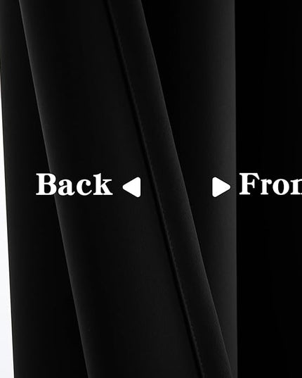 Black Curtains for Living Room, Custom Curtains Blackout Thermal Insulated 1 Panel, Grommet Light Blocking Drapes for Bedroom Windows Luxury Decor(Custom Size,Black