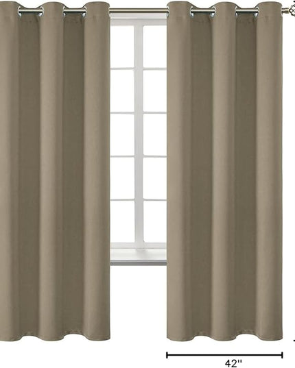 BGment Room Darkening Curtains 72 Inches Long - Grommet Thermal Insulated Drapes Window Treatment Curtains for Bedroom, 2 Panels, 42 x 72 Inch, Cocoa