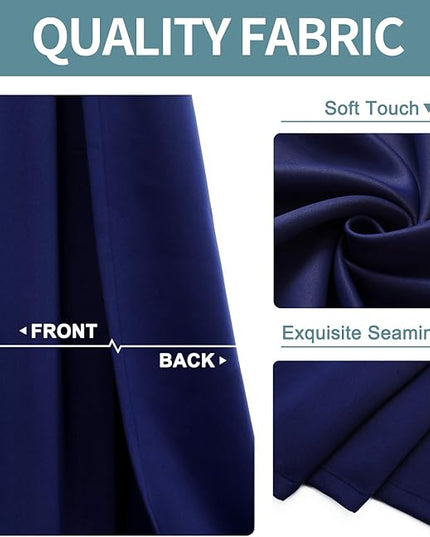 ChrisDowa Blackout Curtains 78 inches Long for Bedroom - 2 Panels Set Grommet Thermal Insulated Room Darkening Curtains for Living Room (Navy Blue, 42 x 78 Inch)