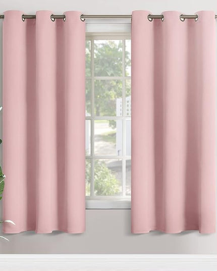 YoungsTex Baby Pink Room Darkening Curtains 72 Inches Length for Nursery - Thermal Insulated with Grommet Blackout Drapes for Girl Bedroom, 2 Panels, 42 x 72 Inch