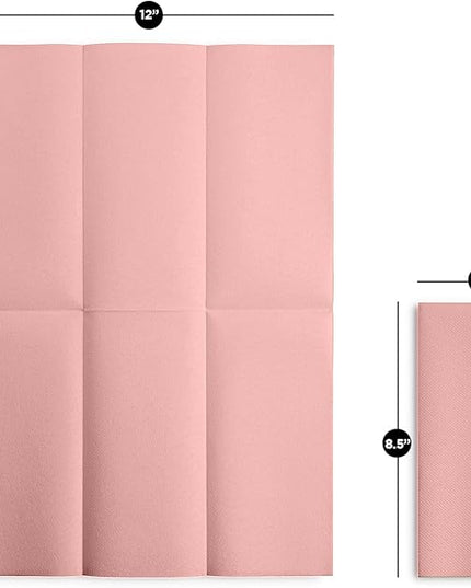 Linen-Feel Colored Paper Napkins - Decortive Cloth-Like Mellow Rose Dinner Napkins - Soft And Absorbent. For Kitchen, Party, Wedding, Bathroom Or Any Occasion. (Pack of 100)