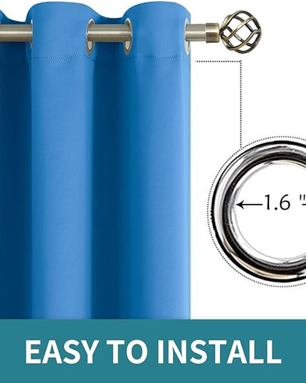 BGment Room Darkening Curtains 95 Inches Long - Grommet Thermal Insulated Drapes Window Treatment Curtains for Bedroom, 2 Panels, 52 x 95 Inch, Classic Blue