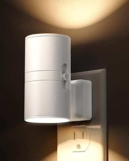 L LOHAS LED Night Light Plug in, Night Lights Plug into Wall, Light Sensor, 0-100LM, Soft White 3000K, Dimmable Night Light, Modern Nightlight for Hallway Bedroom Stairway, 2 Pack