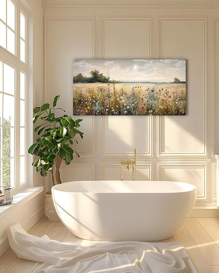 Wapluam Wall Decor For Living Room Canvas Prints Wall Art Bedroom Office Decoration Vintage Abstract Painting Rural Natural Landscape Pictures Artworks Ready To Hang Farmhouse Aesthetic Home Decor