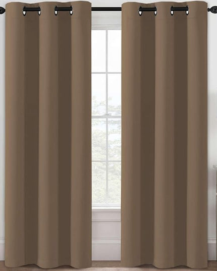H.VERSAILTEX Blackout Curtains for Bedroom Thermal Insulated Room Darkening Living Room Curtains 84 Inch Long Grommet Privacy Protection Window Curtain Panels/Drapes for Nursery, 2 Panels, Macchiato