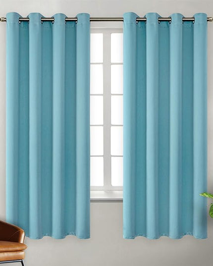 BGment Blackout Curtains - Grommet Thermal Insulated Room Darkening Bedroom and Living Room Curtains, Set of 2 Panels (52 x 63 Inch, Aqua)