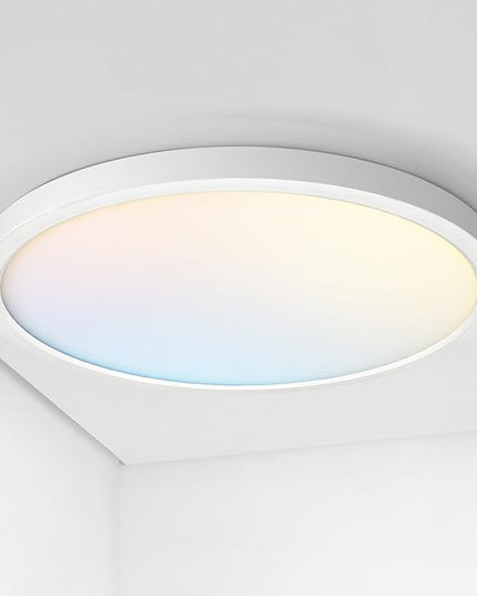 ASD LED 24" Round Flush Mount Ceiling Light Fixture, Low Profile Surface Lighting | 5CCT, Dimmable, Ultra-Thin, ETL Listed | 38W 2700LM 2700-6000K 100-277V | Kitchen, Bedroom, Hallway Lamp | White