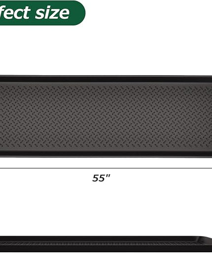 Matace 3 Pack Rubber Extra Large Shoe Tray for Entryway,Long Boot Tray,Slim Boot Mat for Indoor and Outdoor Use,16x55 in, Rectangular (Pack of 3)