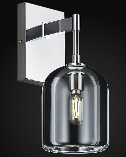 Modern Crystal Wall Sconces Indoor Chrome Wall Lamp Vanity Wall Lighting for Bathroom Bedroom Living Room Stair（1Pack）