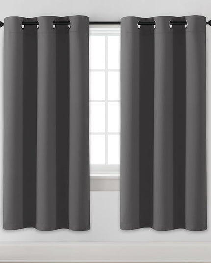 H.VERSAILTEX Blackout Curtains for Bedroom Thermal Insulated Room Darkening Living Room Curtains 72 Inch Long Grommet Privacy Protection Window Curtain Panels/Drapes, 2 Panels, Charcoal Grey
