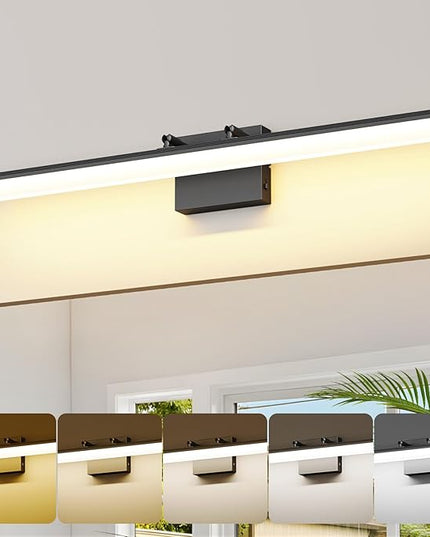 Black Vanity Light 31.5" Long 24W LED Bathroom Light Bar with 5CCT Adjustable Modern Bathroom Vanity Light Fixture for Mirror, Powder Room, Bedroom, Apartment, Hotel