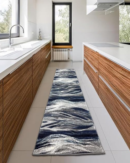 Keen Home Design Area Rugs - 2x14 Non-Shedding, Abstract Rugs for Kitchen, Living Room, Bedroom, Dining Room, Entryway - Size: 2'8" x 14', Multi