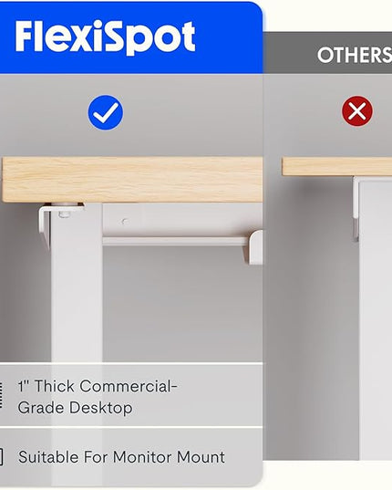 FLEXISPOT L Shaped Standing Desk, 63 x 55 Inch Electric Height Adjustable Corner Desk, Sit Stand Computer Workstation, Preset Controller, Home Office, White Frame with White Top, White Drawer