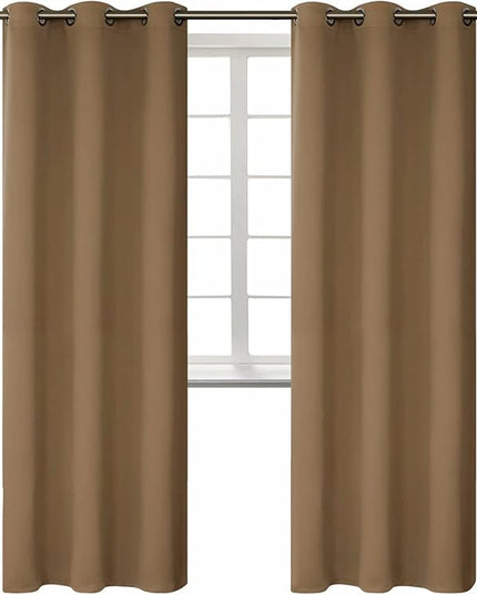 BGment Blackout Curtains for Living Room - Grommet Thermal Insulated Room Darkening Curtains for Bedroom, 2 Panels of 42 x 84 Inch, Taupe