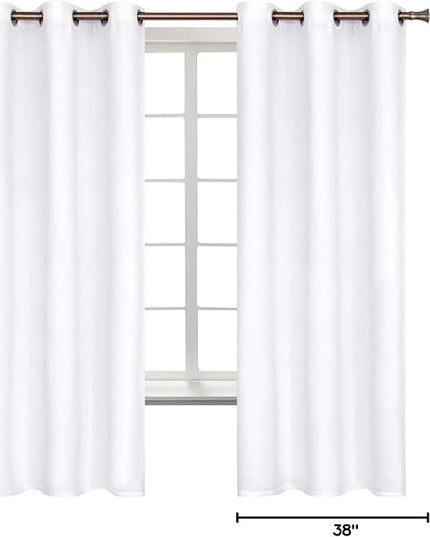 BGment Room Darkening Curtains 63 Inches Long - Grommet Thermal Insulated Drapes Window Treatment Curtains for Bedroom, 2 Panels, 38 x 63 Inch, Pure White