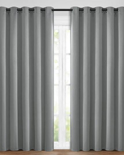 Yakamok Dove Grey Room Darking 84 Inch Length 2 Panel Sets for Livingroom Dining Room Darkening Thermal Insulated Bay Window Hotel Modern Elegant Black Out Sunblock Curtins/Bedroom,62 x 84 Inches