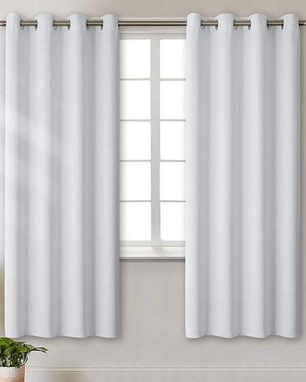 BGment Room Darkening Curtains for Bedroom - Grommet Thermal Insulated Window Treatments Light Blocking Curtains for Living Room, Set of 2 Panels, Each 55 x 69 Inch, Greyish White