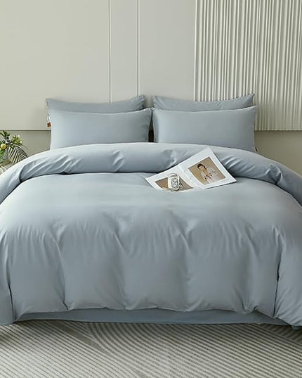 Houseri Light Blue Cal King Comforter Set - Modern Blue Bedding - Cali King Size - Quilts Included
