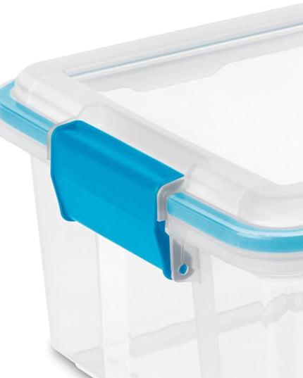 Sterilite 6-Pack Gasket Box, Weather-Resistant Storage Bins with Latching Lids, 12 Quart - Heavy-Duty Organizing Containers for Closet, Bathroom, and Office