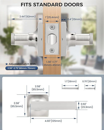Mengico 10 Pack Door Lever Handle,Nickel Modern Door Lever,Door Handle Passage Lock(for Hallway&Close)