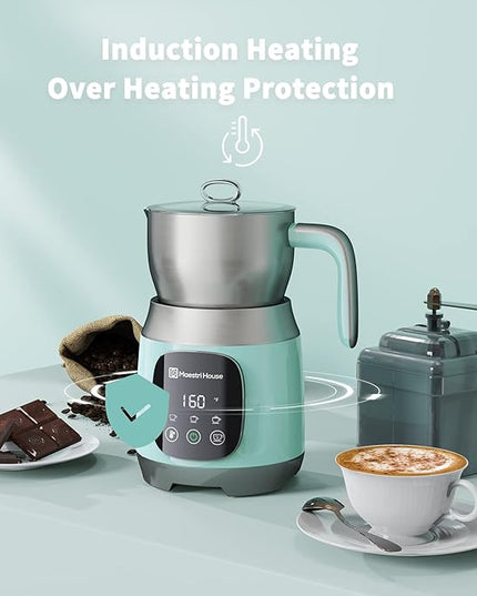 Maestri House Milk Frother, 21OZ Variable Temp and Froth Thickness Milk Frother and Steamer, Smart Touch Control Milk Warmer, Dishwasher Safe, Memory Function for Latte Cappuccino Hot Chocolate