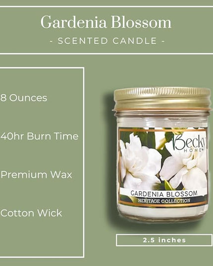 8oz Gardenia Scented Candles for Home, 45 Hrs Soy Wax Scented Candle for Stress Relief, Aromatherapy Candle Gifts for Men and Women, Floral Scent
