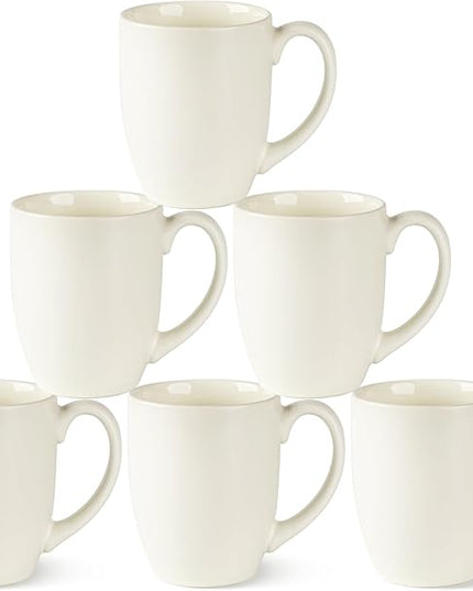 AmorArc 16oz Coffee Mugs Set of 6, Large Ceramic Coffee Mugs for Man, Woman, Dad, Mom, Modern Coffee Mugs with Handle for Tea/Latte/Cappuccino/Cocoa. Dishwasher&Microwave Safe, Light Beige