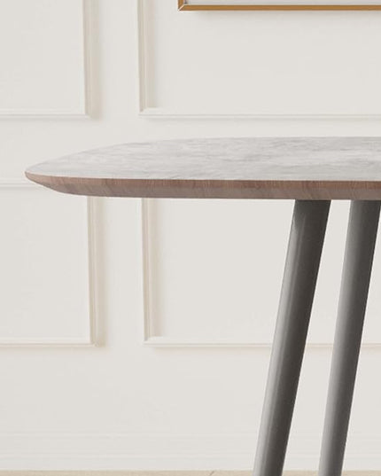 47.2'' Dining Table Set for 4,Modern Wood Dining Table,Leather Dining Chairs 4,Table and Chairs Set of 4,Ideal for Kitchen Dining Room (Gray Table + 4 Gray Chairs, 47.2")