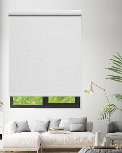 Zshine Motorized Blackout Window Blinds Customize Width (23-95 Inches) Remote Control Wireless and Rechargeable Roller Shades Blinds for Windows, Home, Office, Hotel, Club, Restaurant(82141E)