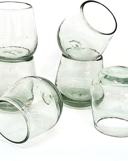 Clear 6 oz Roly Poly Glasses (set of 6), Recycled Glass, Lead-free, Toxin-Free (6 oz Roly Poly)