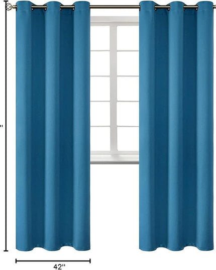 BGment Blackout Curtains - Grommet Thermal Insulated Room Darkening Bedroom and Living Room Curtains, Set of 2 Panels (42 x 84 Inch, Steel Blue)