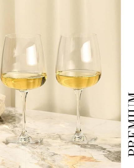 Krosno Large White Wine Glasses, Set of 4, 16.2 oz, Modern Collection, Premium Crystalline Glass, Perfect for Everyday, Dishwasher Safe, Made in Europe