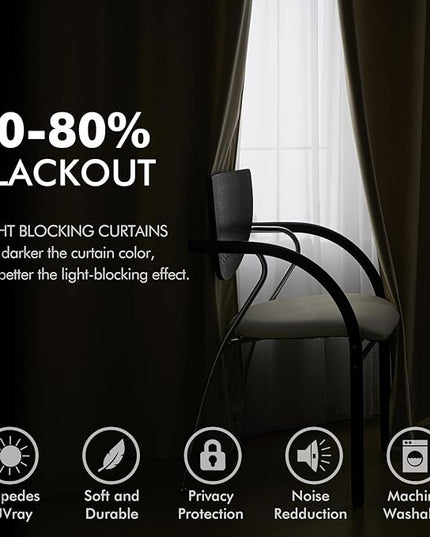 MIULEE Velvet Curtains Taupe Elegant Grommet Thermal Insulated Soundproof Room Darkening Curtains/Drapes for Classical Living Room Bedroom Decor 52 x 84 Inch Set of 2
