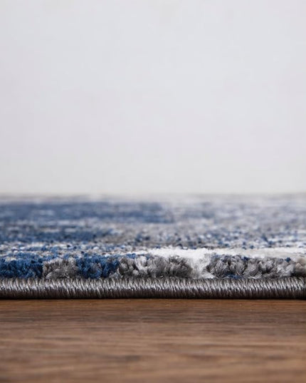 Keen Home Design Area Rugs - 2x3 Non-Shedding, Abstract Rugs for Kitchen, Living Room, Bedroom, Dining Room, Entryway - Size: 2' x 3', Navy/Grey/White