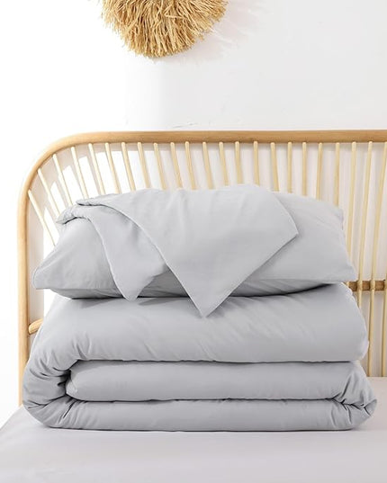 ROSGONIA King Size Comforter Set Light Grey, 3pcs (1 Boho Gray Comforter & 2 Pillowcases) All Season Bedding Lightweight Bedspread Blanket Quilt