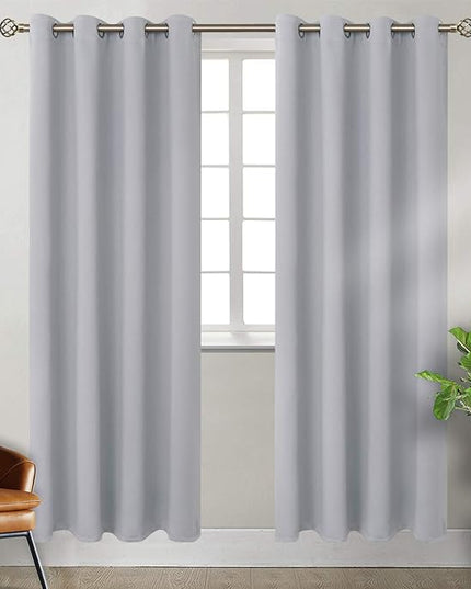 BGment Room Darkening Curtains for Bedroom - Grommet Thermal Insulated Window Treatments Light Blocking Curtains for Living Room, Set of 2 Panels, Each 46 x 84 Inch, Light Grey
