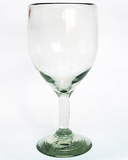 Clear 13 oz Wine Glasses (set of 6), Recycled Glass, Lead-free, Toxin-Free (13 oz Wine)