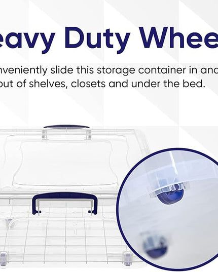 Superio Storage Bins with Lids, Clear Plastic Containers for Organizing, Stackable Totes, BPA Free, Odor Free, Organizer Boxes for Home, and Dorm (4 Pack, 42 Quart)